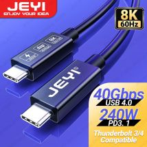 Jeyi thunderbolt 4 kabel usb 4 0 40gbps koaxialkabel mit pd 2. 0 3 1 w aufladen 8k display/dual 4k