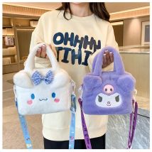 Kuromi Sanrio Plush Bag Kawaii Cinnamoroll Melody Crossbody Cosmetic Storage Bag Cartoon Anime