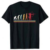 T-shirt drôle de tir à l'arc évolution, en coton, avec graphique d'arc et de flèches de chasse, Streetwear, cadeaux d'anniversaire