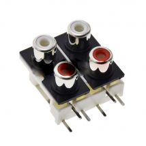 2pcs New 4Pole 6Pin RCA Female Audio Video Plug AV Connector Socket Connector AV4-8.4-10 White + Red PCB Parts