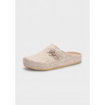 Vilten pantoffels met leren voetbed - beige - Gr. 38 van Goldner Fashion