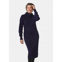 Strickkleid mit raffiniertem asymmetrischem Kragen - marine - Gr. 23 von Goldner Fashion