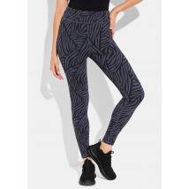 Leggings mit extra hohem Bund - schwarz / grau / gemustert - Gr. S von Goldner Fashion