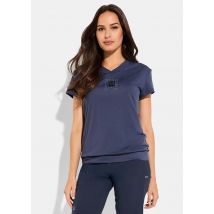 Funktionsshirt mit V-Ausschnitt - rauchblau - Gr. 38 von Goldner Fashion