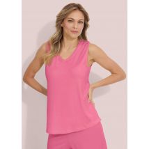 Ärmelloses Top mit V-Ausschnitt - pink - Gr. 36 von Goldner Fashion