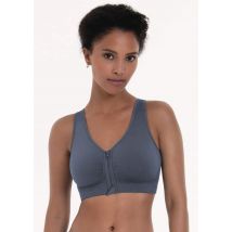 Bustier mit Vorderverschluss und herausnehmbaren Schaumcups - anthrazit - Gr. L von Goldner Fashion