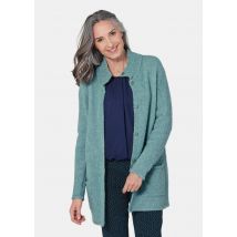 Manteau en tricot en tissu bouclette - vert gris - Gr. 24 de Goldner Fashion