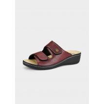 Leren sandaaltjes met natuurkurkvoetbed - bordeaux - Gr. 40 van Goldner Fashion