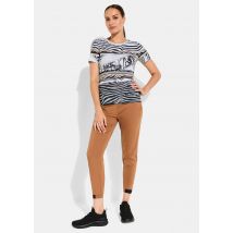 Jersey shirt met dierenprint - wit / zwart / beige - Gr. 40 van Goldner Fashion