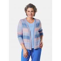 Cardigan ouvert en tricot - bleu / pêche / à motifs - Gr. 25 de Goldner Fashion