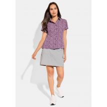 Funktionsbluse mit verlängertem Rücken - beere / gemustert - Gr. 42 von Goldner Fashion