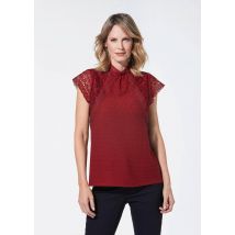Elégant T-shirt en dentelle - rouge - Gr. L de Goldner Fashion