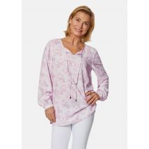 Chemisier imprimé en fil fin de coton - gris pierre / à motifs - Gr. 22 de Goldner Fashion