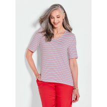 Le T-shirt - rot / weiß / rayé - Gr. 40 de Goldner Fashion