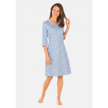 Chemise de nuit - bleu gris / blanc / à fleurs - Gr. 38/40 de Goldner Fashion
