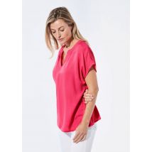 Chemisier à col tunique - fuchsia - Gr. 20 de Goldner Fashion