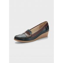 Mokassins - marine / braun - Gr. 39 von Goldner Fashion