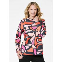 Sweat-shirt à col montant avec motif intégral - noir / à motifs - Gr. 23 de Goldner Fashion