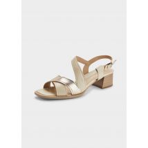 Sandales à talon amorti - beige / doré - Gr. 42 de Goldner Fashion