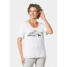 T-shirt agréable à porter avec imprimé à l'avant - blanc - Gr. 23 de Goldner Fashion