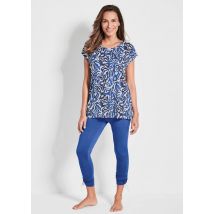 Freizeitanzug mit Raffung am Bein - royalblau / gemustert - Gr. 21 von Goldner Fashion