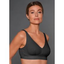 Soutien-gorge en coton sans armatures - noir - Gr. 95 D de Goldner Fashion