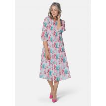 Robe plissée - émeraude / orange / à fleurs - Gr. 20 de Goldner Fashion