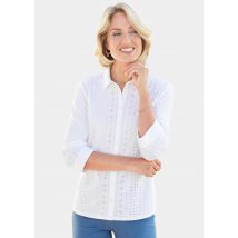Chemisier en dentelle extensible - blanc - Gr. 25 de Goldner Fashion