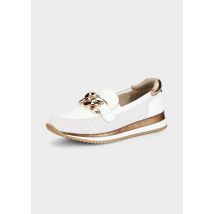 Slipper mit edlem Zierelement - weiß - Gr. 37 von Goldner Fashion