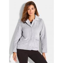 Fleecejacke mit großen Knöpfen - grau - Gr. 23 von Goldner Fashion