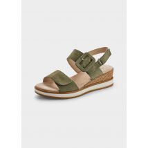Sandales avec boucle décorative - kaki - Gr. 40 de Goldner Fashion