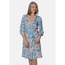 Robe imprimée légère en agréable viscose - bleu / camel / à motifs - Gr. 40 de Goldner Fashion
