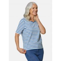 T-shirt rayé - blanc / bleu foncé / rayé - Gr. 50 de Goldner Fashion
