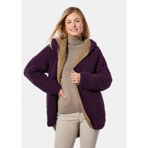 Wendejacke in Teddy-Optik - lila / camel - Gr. S von Goldner Fashion