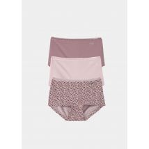 Lot de 3 culottes taille basse en coton - rosé / à motifs - Gr. M de Goldner Fashion