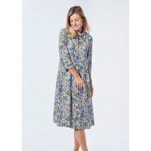 Robe-chemisier à col chemise - beige / bleu / orange / à motifs - Gr. 22 de Goldner Fashion