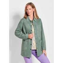 Kurzmantel in Velours-Optik - graugrün - Gr. 21 von Goldner Fashion