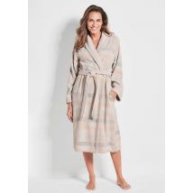 Peignoir en éponge avec col châle - crème / à motifs - Gr. 21 de Goldner Fashion