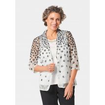 Ensemble chemisier en dentelle et bustier - crème / noir / à motifs - Gr. 40 de Goldner Fashion