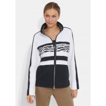 Jersey jas in streeplook - wit / zwart - Gr. 44 van Goldner Fashion