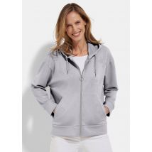 Sweatjacke mit Glitzermotiven - grau - Gr. 42 von Goldner Fashion