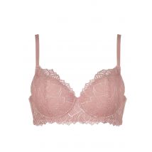 Bügel-BH mit gepolsterten Schalen und Spitze - altrosé - Gr. 80 C von Goldner Fashion