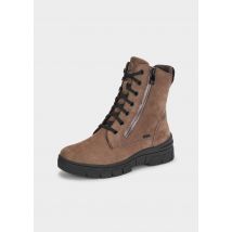 Halbstiefel mit Schnürung und Reißverschluss - taupe - Gr. 38 von Goldner Fashion