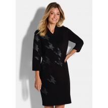 Jerseykleid mit edlem Frontprint - schwarz - Gr. 40 von Goldner Fashion