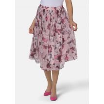 Jupe en tissu filet - rosé / rouge foncé / à fleurs - Gr. 46 de Goldner Fashion