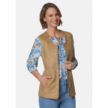 Gilet aspect velours de cuir - camel - Gr. 42 de Goldner Fashion