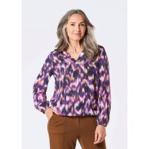Chemisier imprimé avec col tunique - lilas / à motifs - Gr. 21 de Goldner Fashion