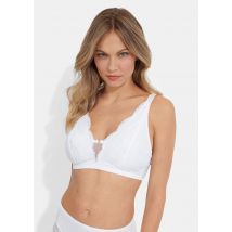 Beha zonder beugels, met kant en mesh - wit - Gr. 85 C van Goldner Fashion