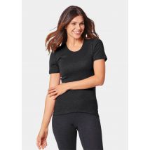 Sous-vêtement à manches courtes thermo pour femmes - noir / mélangé - Gr. 46 de Goldner Fashion