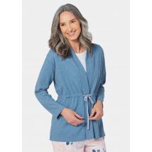 Leichte Fleecejacke mit Bindeband - hellblau - Gr. 19 von Goldner Fashion